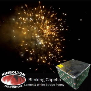 Blinking Capella - 100 Shot Lemon & White Strobe Peony