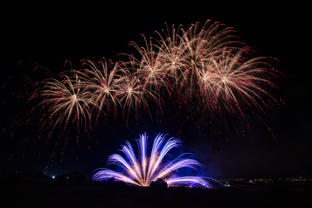 Large professional fireworks display