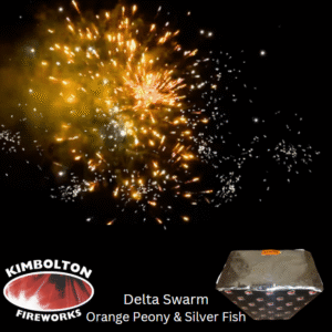 Delta Swarm - 49 Shot Orange Peony & Silver Fish