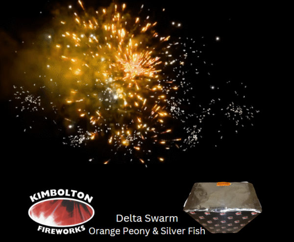Delta Swarm - 49 Shot Orange Peony & Silver Fish