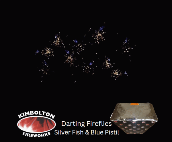 Darting Fireflies - 25 Shot Silver Fish & Blue Star w/ Blue Tail